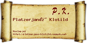 Platzerjanó Klotild névjegykártya